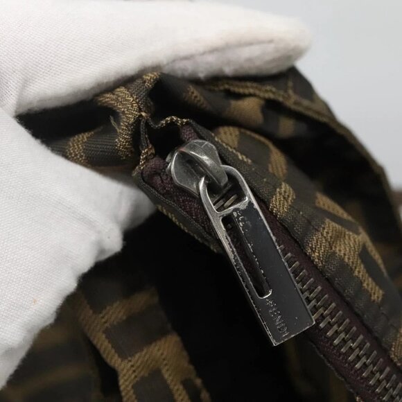 FENDI Zucca Canvas Tote Bag Black Brown Auth - Picture 9 of 16